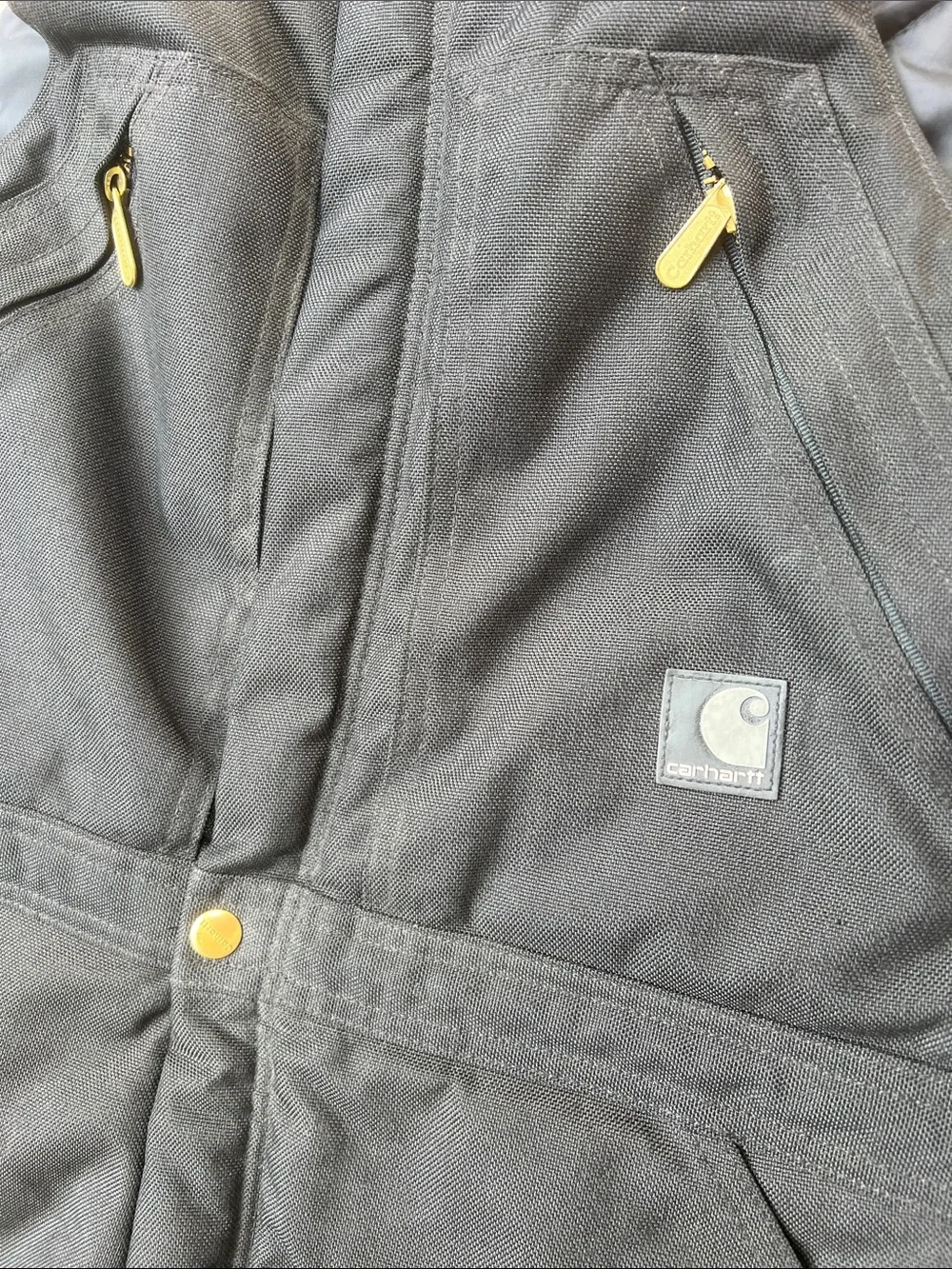 Carhartt | Black Insulated Men’s Bib Overalls Snap Leg Closures Sz 34 x 32